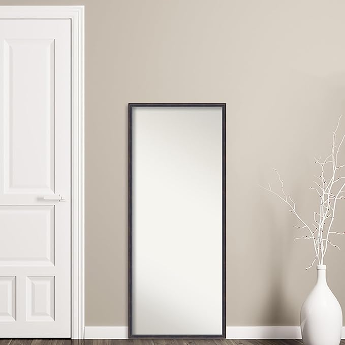 Amanti Art Bronze Full Length Mirror, 62x26 Dark Bronze Scoop Tall Free Standing Body Wall Mirror Full Length for Dressing, Traditional Wood Frame, Lean on Floor or Hang, Wall Decor