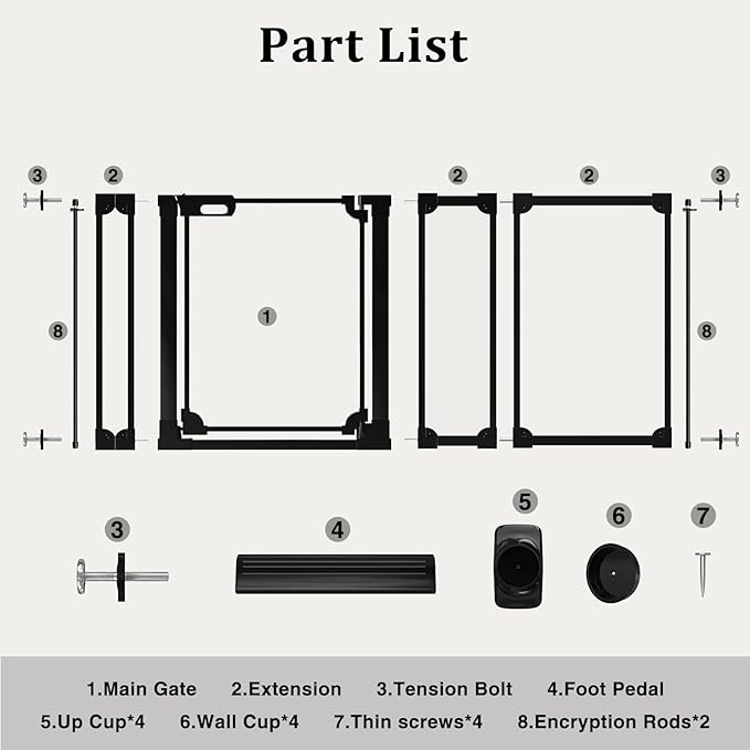WAOWAO Clear Baby Gate for Stairs Modern Design Acrylic Auto Close Pet Gate, 57.87-66.14" Wide Safety Baby Gate for Doorways,Black Clear Dog Gates Indoor, Hallways,Kitchen