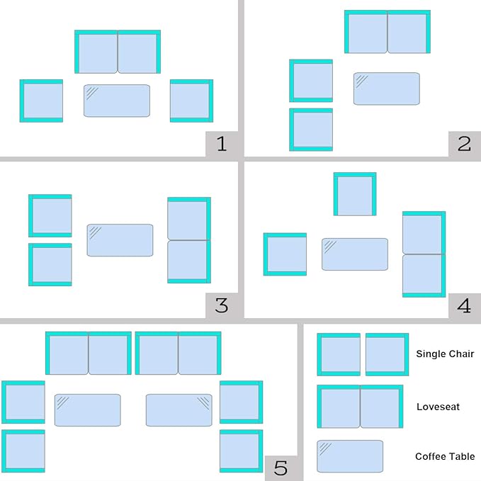 Tangkula 4 Pieces Patio Rattan Conversation Set with Tempered Glass Coffee Table & Thick Cushion, Wicker Chair Set for Garden, Lawn, Poolside and Backyard