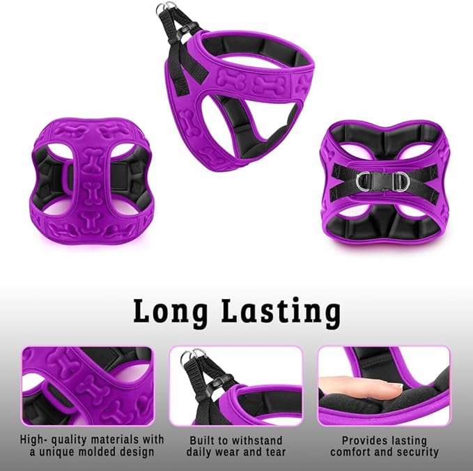 Comfort Fit No Pull Dog Harness – Adjustable Step-in Vest for Small, Medium & Large Dogs, Soft Padded with Leash Clips, Reflective Straps & Handle