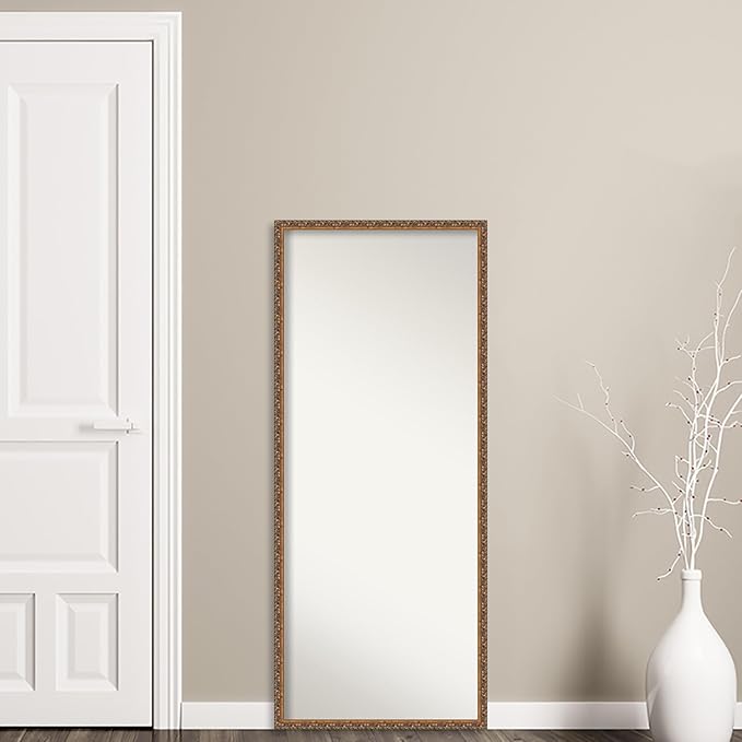 Amanti Art Bronze Full Length Mirror, 62x26 Antique Bronze Tall Free Standing Body Wall Mirror Full Length for Dressing, Traditional Wood Frame, Lean on Floor or Hang, Wall Decor