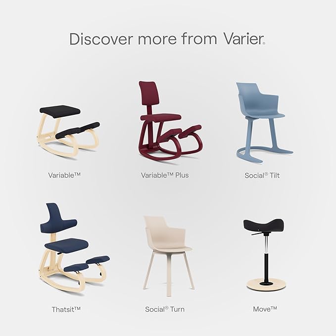 Varier Variable Natural/Yellow Ergonomic Office Kneeling Chair – Active Sitting, Rocking Seat for Home, Study & Posture Support – 10 Year Quality Guarantee