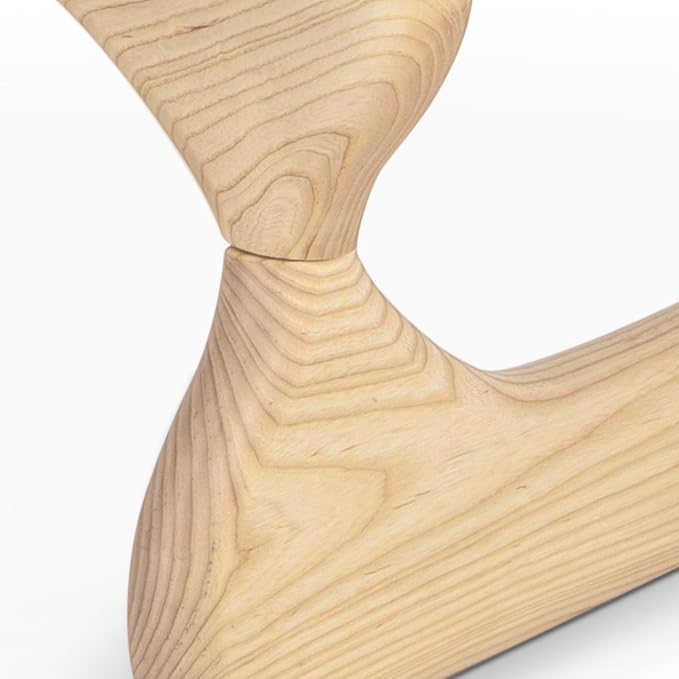 Noguchi Table Triangle Glass Coffee Table Vintage Glass End Table, Solid Wood Base & Triangle Clear Glass Top Modern End Table for Living Room, Patio, Study