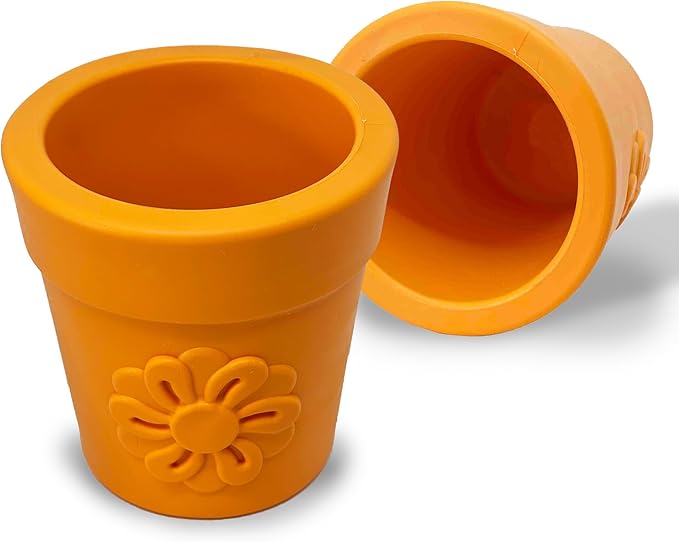 SodaPup Flower Pot – Durable Dog Treat Dispenser & Chew Toy Made in USA from Non-Toxic, Pet Safe, Food Safe Rubber Material for Mental Stimulation, Problem Chewing, Calming Nerves, & More
