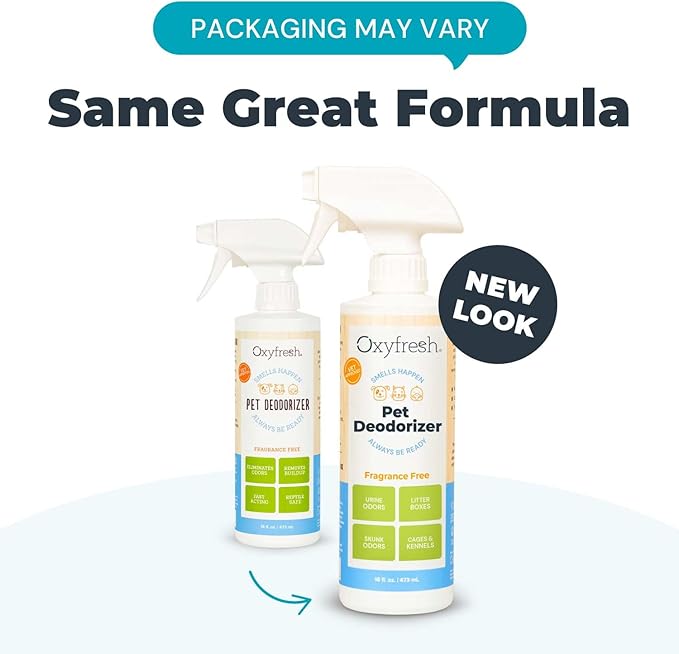 Oxyfresh Extra Strength Pet Odor Eliminator Spray - Goodbye to Stinky Odors - No Fragrance, No Harsh Chemicals - Odor Eliminator Works on Contact - Home Upholstery & Auto - Safe & Pet Parents Love It