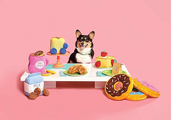ZippyPaws Burrow- Interactive Dog & Puppy Toys for Boredom, Stimulating Pet Products to Keep them Busy, Hide & Seek Plush Puzzles, Squeaky Toy for Enrichment, For Small & Medium Dogs- Milk and Cookies