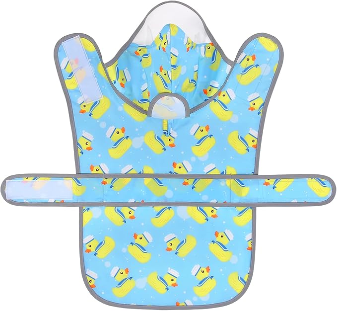 HDE Dog Raincoat with Clear Hood Rain Jacket Poncho for Small Medium Large Dogs Sailor Ducks Blue - L