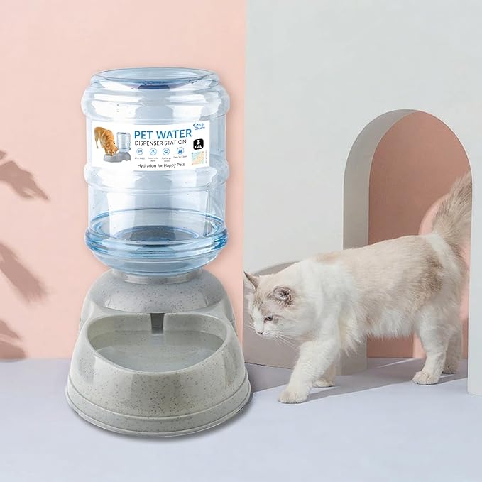 Water Dispenser for Large Dogs and Cats, 3 Gallon Large Capacity Gravity Automatic Water Feeder, Indoor Outdoor Dog Drinking Fountain, No Filter, Dog Water Bowl for Multiple Pets, BPA Free