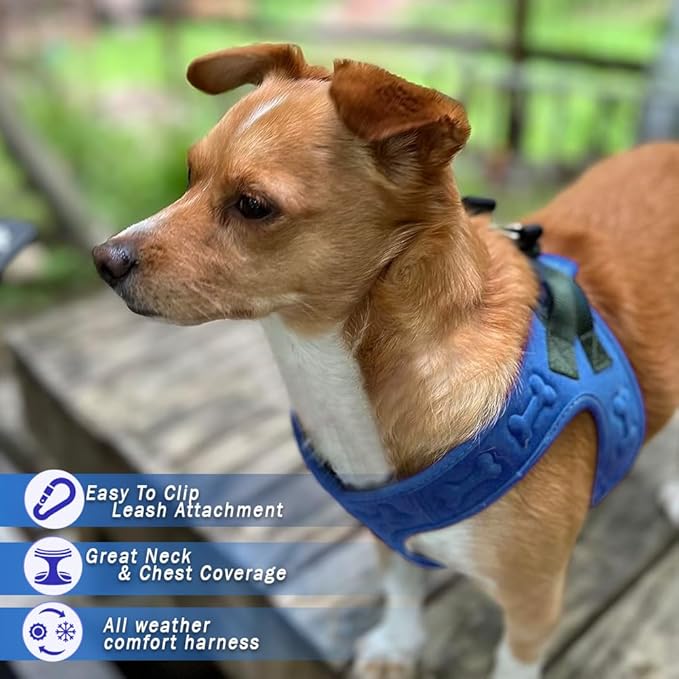 Comfort Fit No Pull Dog Harness – Adjustable Step-in Vest for Small, Medium & Large Dogs, Soft Padded with Leash Clips, Reflective Straps & Handle