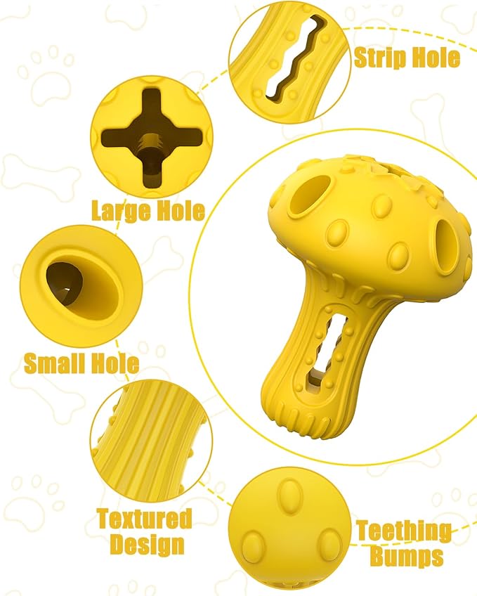 Dog Chew Toys for Aggressive Chewers, Rubber Treat Dispensing Stimulation Toy to Keep Them Busy, Durable Interactive Enrichment Puzzle Toy for Medium Large Breed Dogs