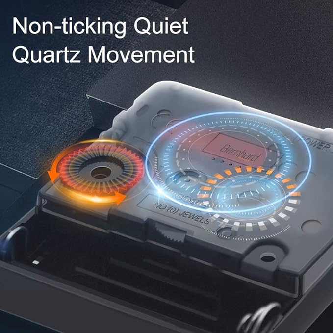 Bernhard Products Large Wall Clock 16 Inch Gray Noiseless Battery Operated Quality Quartz Rustic Farmhouse Shabby Chic Vintage Design for Kitchen/Living Room/Bedroom/Decorative Stylish Clocks