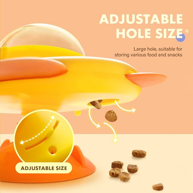 Automatic Cat Feeder, Interactive Pet Feeder, Slow Feed Puzzle Toy, Rocket Design, Non Slip Base, Dog Feeder for Home, Training, Travel, Enjoy Slow Feeding Fun