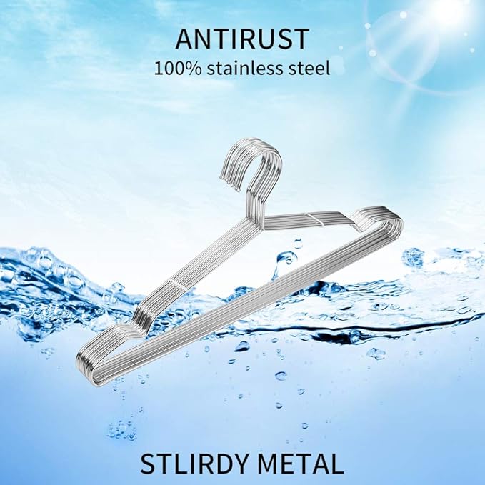 Hangers 100 Pack Wire Hangers Heavy Duty Clothes Hanger Ultra Thin Space Saving Metal Hangers16.5in by WYCQKL