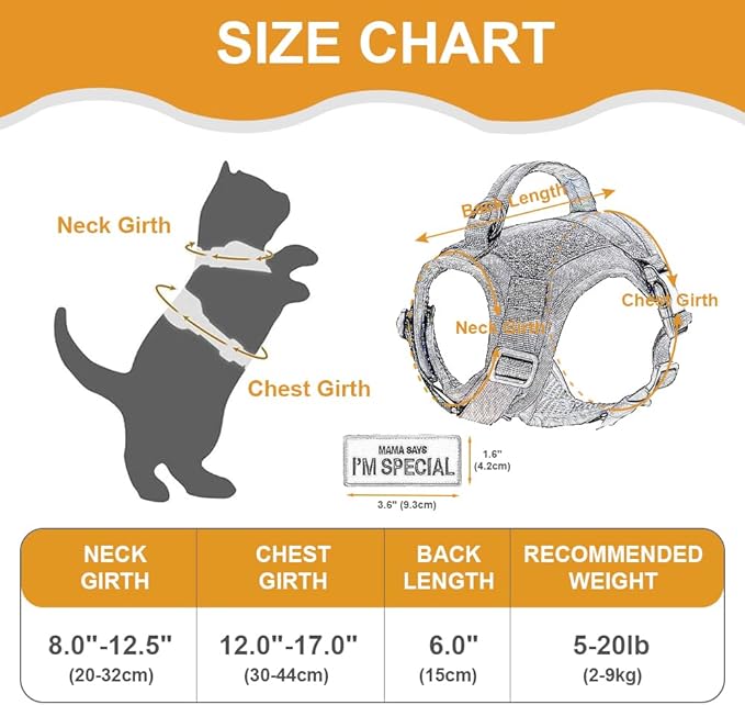 Forestpaw Cat Harness Escape Proof for Walking,Adjustable Cat Vest Harness with Soft Mesh Padded,Tactical Cat Harness with Control Handle,Molle Patches,Hot Pink