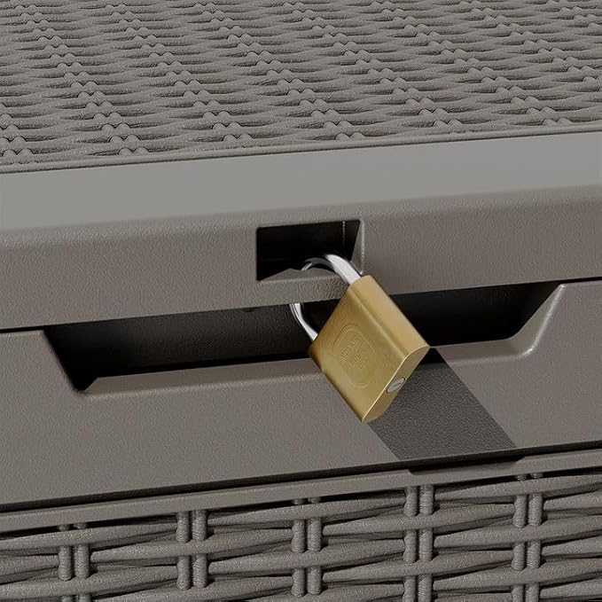 Deck Box, 31 Gallon Resin Outdoor Storage Box, Waterproof and UV Resistant Lightweight Storage Deck Box for Garden Tools, Supplies