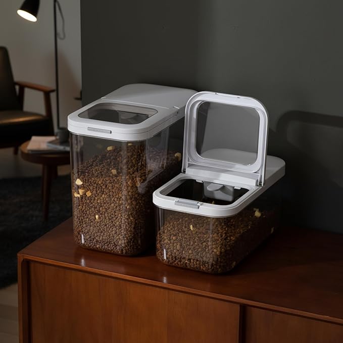 Pet Food Storage Containers With Lids & Scooper - Dog Food Storage Container,12L/12KG/25LBS,BPA Free Airtight Storage Containers Store Dry Food For Kitchen Pantry