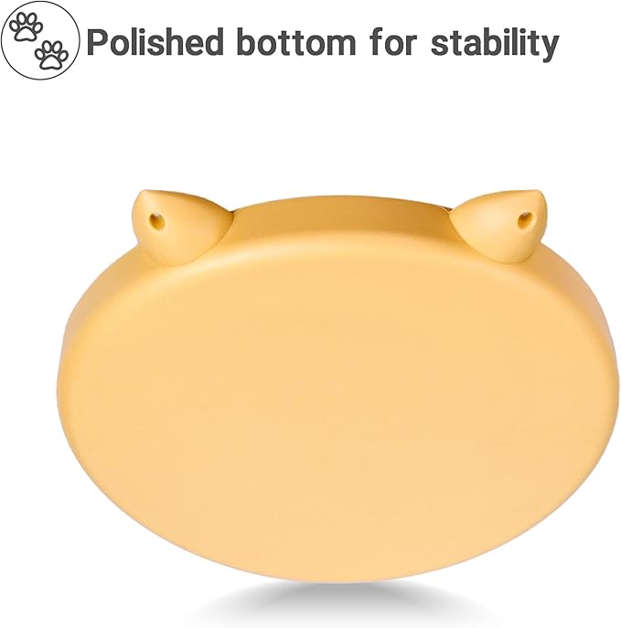 Slow Feeder Cat Bowl, Easy to Clean Silicone Bowl, Ideal for Dry and Wet Food (Yellow and Blue)