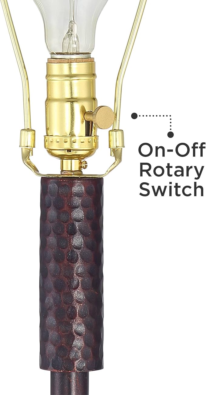 Regency Hill Fallon Industrial Rustic Farmhouse Floor Lamps with Tray Table USB and AC Power Outlet 66" Tall Set of 2 Oil Rubbed Bronze Oatmeal Drum Shade for Living Room Reading Bedroom