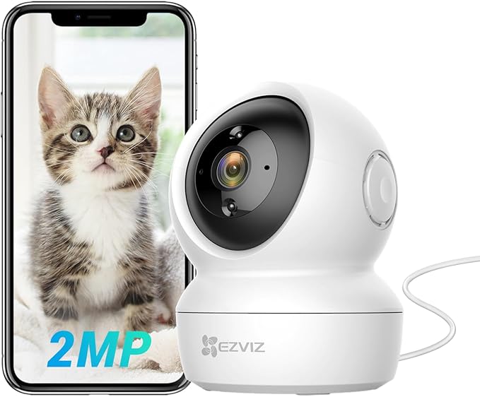 EZVIZ Security Camera Pan/Tilt 1080P Indoor Dome, Smart IR Night Vision, Motion Detection, Auto Tracking, Baby/Pet Monitor, 2-Way Audio, Works with Alexa and Google(C6N)