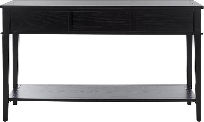 SAFAVIEH Home Collection Manelin Black/Antique Gold 3-Drawer Console Table for Living Room Foyer Bedroom Hallway Entryway Office