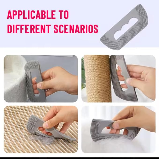 2-in-1 Pet Grooming Glove & Rubber Scrubber – Deshedding Brush Mitt for Dogs & Cats – Gentle Hair Remover for Long & Short Hair, Furniture & Sofa Cleaning – Blue, Right Hand