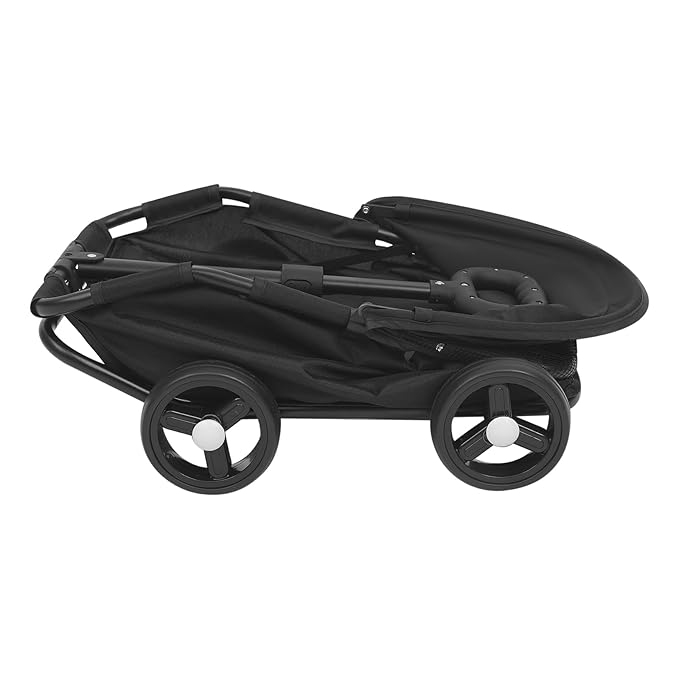 Small Dog Stroller, Pet Stroller for Shopping Walking, 4 Wheels Folding Dog Cart, for Cats/Dogs Weighing Less Than 15.43 Pounds (Black)