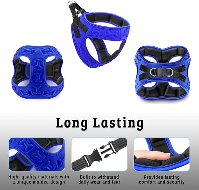 Comfort Fit No Pull Dog Harness – Adjustable Step-in Vest for Small, Medium & Large Dogs, Soft Padded with Leash Clips, Reflective Straps & Handle