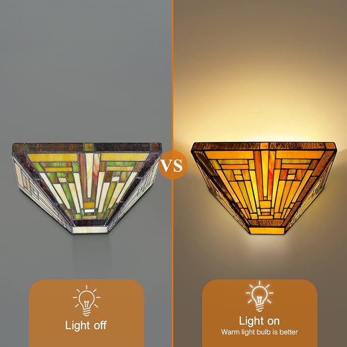 Capulina Amber Brown Series Tiffany Torchiere Floor Lamp Wall Sconces Decor for Living Room Bedroom Study Room