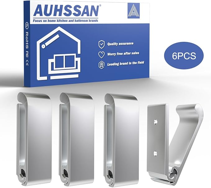 6Pcs 3'' Folding Coat Hooks Silver Foldable Hooks Aluminum Alloy Wall Hooks Headphones Holder Wall Mounted with 12pcs Screws Set for Hanging Coats, Bags, Hat, Towel, Keys