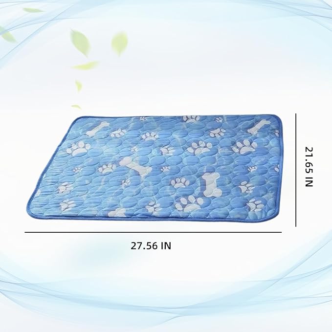Large Dog Cooling Mat 27.56x21.65 Inches - Self Cooling Pad for Large Breeds, Portable Pet Cooling Pad for Crate & Outdoor Use, Durable Oxford Fabric (L, Dogs & Cats)