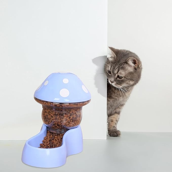 Automatic Pet Feeder with Mushroom Shape for Cats Dogs 2025 Easy Clean Refill Dual Food Water Dispenser