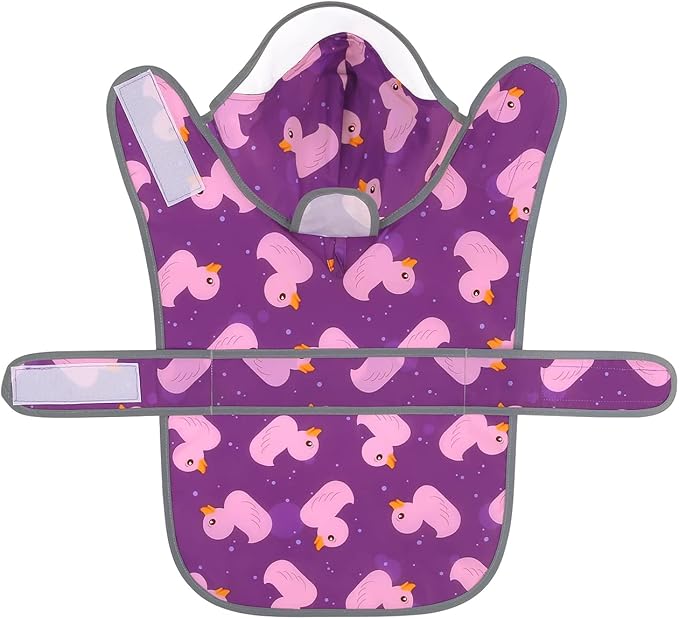HDE Dog Raincoat with Clear Hood Rain Jacket Poncho for Small Medium Large Dogs Ducks Purple - 3XL