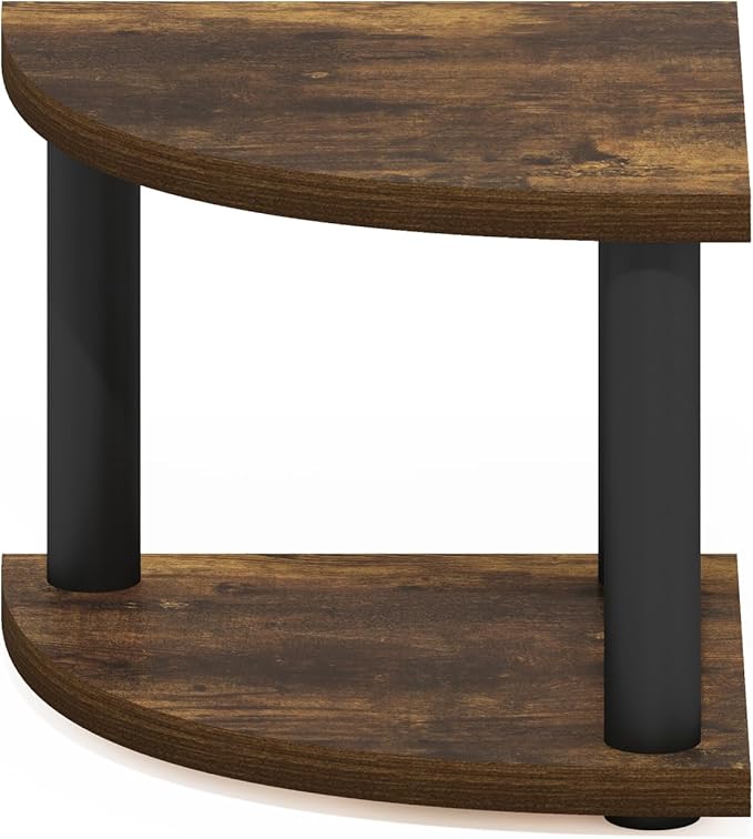 Furinno Turn-N-Tube Kitchen Countertop Organizer, 2-Tier Corner Countertop Organizer Shelf, Corner Shelf, for Kitchen, Pantry, Organizers and Storage, Amber Pine