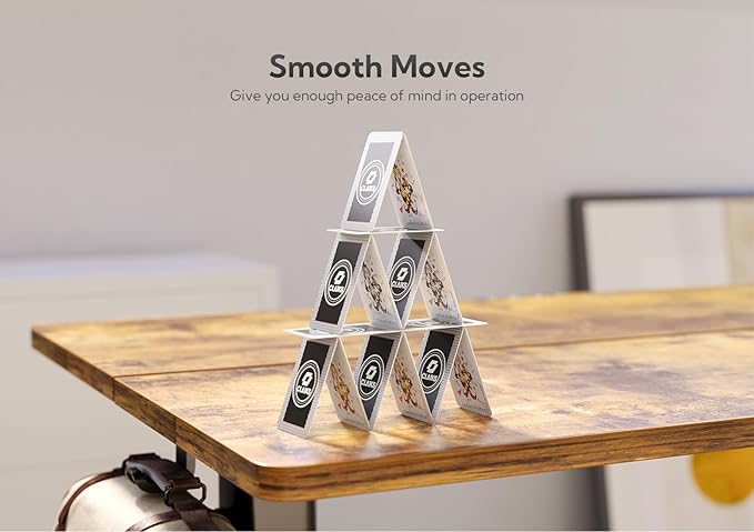 Claiks Electric Height Adjustable Stand Up Desk, 35x20 Inches Sit Stand Desk for Home Office, Rustic Brown Top/Black Frame