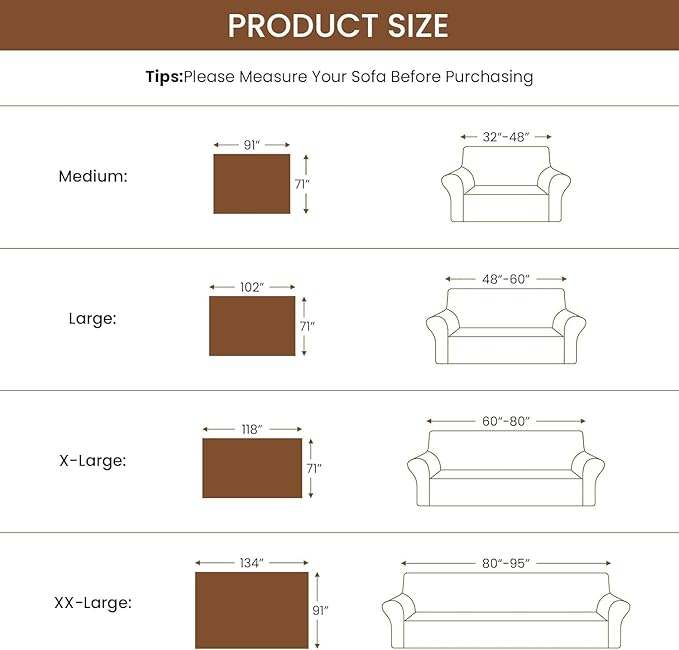 Deep Dream Sofa Cover, Sectional Couch Covers, Couch Covers for 3 Cushion Couch, Couch Cover for Dogs, Geometrical Jacquard Fabric Sofa Cover (Medium, 71" x 91", Light Grey)