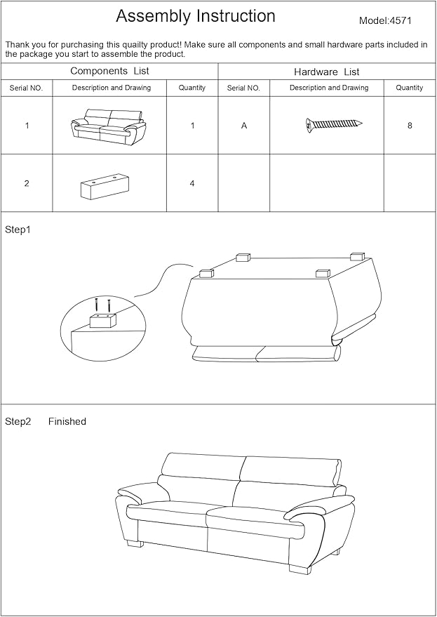Blackjack Furniture 4571 Veal Collection Genuine Leather Couch for Living Room, Elegant Modern Design with Adjustable Headrests and Durable Wood Frame, Sofa, 86", Black