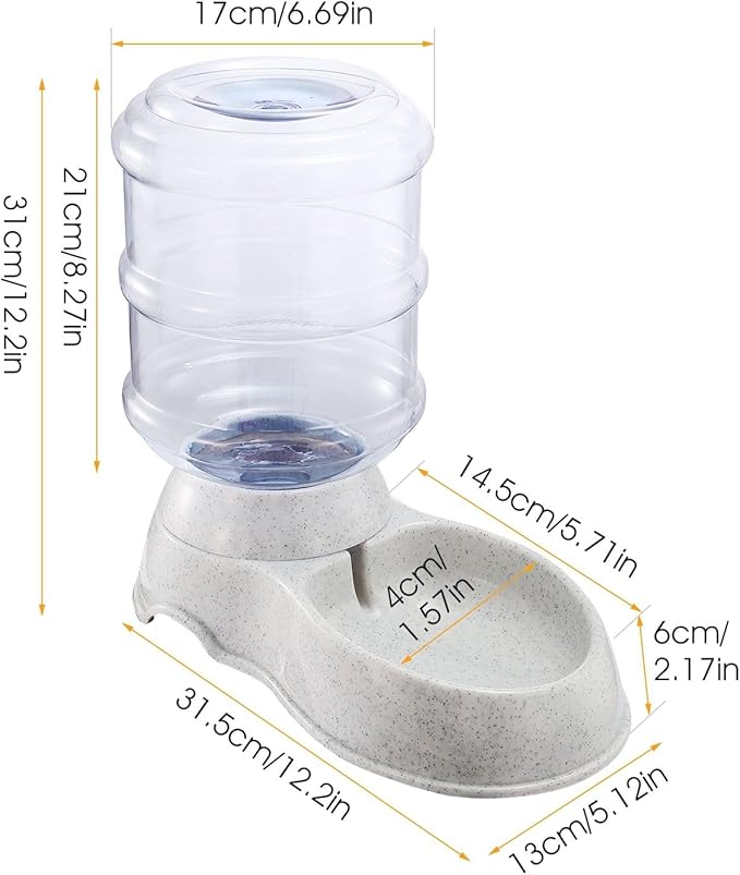 3.5L Automatic Pet Water Dispenser, Self-Refilling Pet Waterer for Cats and Dogs, Large Capacity Food-Grade Feeder