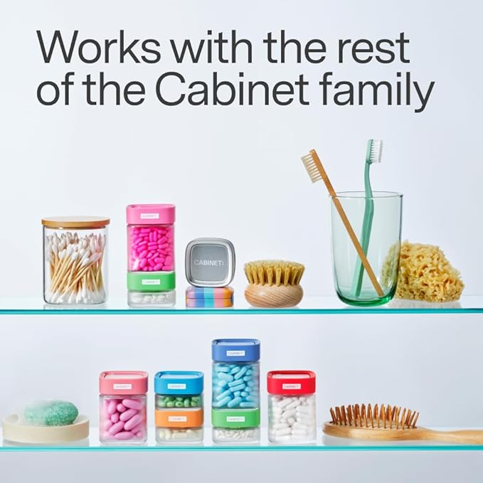 Cabinet: 2 Empty Large Bottles (White RX Caps)