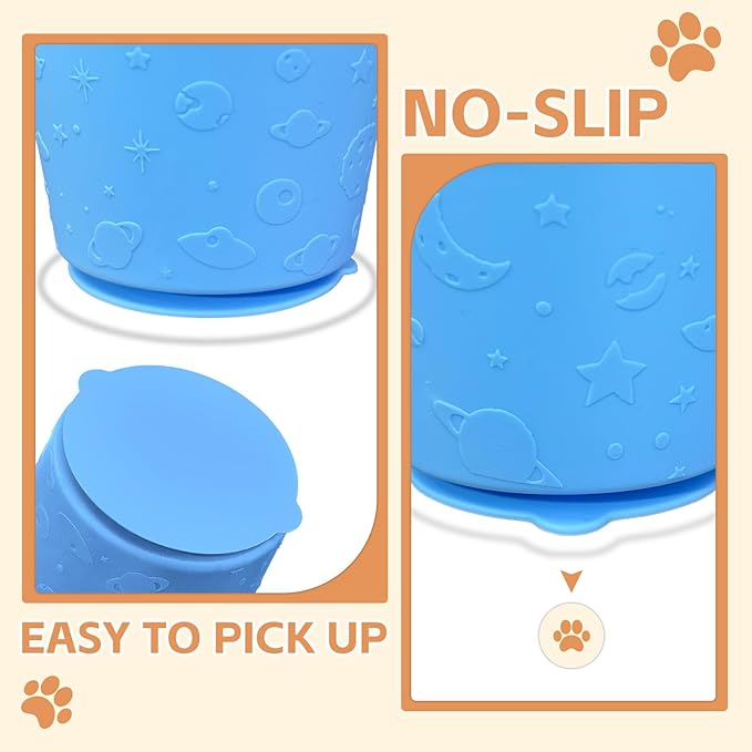 Dog Lick Bowl with Brush and Scraper, Anxiety Relief Silicone Slow Feeder Treat Dispenser, Anti-chocking Pet Dish, Non-Slip Interactive Entertainment Dog Puzzle Toy for Medium & Large-Light Blue