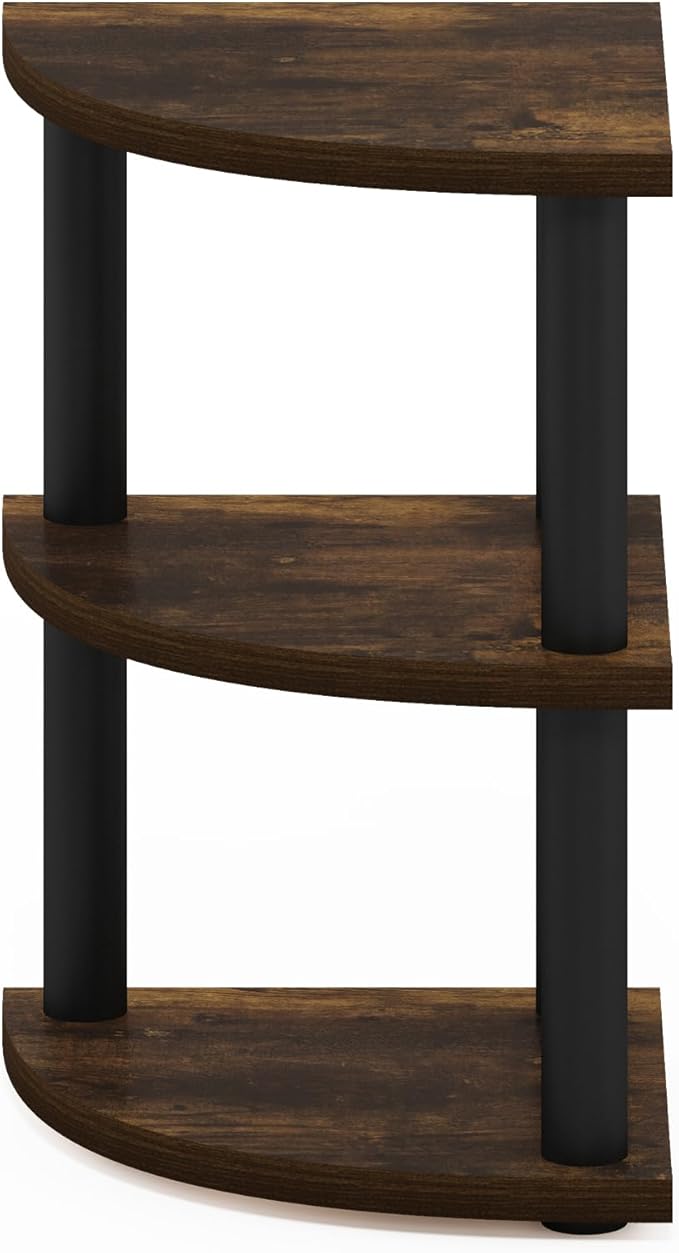 Furinno Turn-N-Tube Kitchen Countertop Organizer, 3-Tier Corner Countertop Organizer Shelf, Corner Shelf, for Kitchen, Pantry, Organizers and Storage, Amber Pine