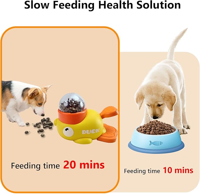 Duck Treat Dispenser for Dogs to Train Problem-Solving Skills,Dog Slow Feeder Puzzle Toy Prevents Bloating,Interactive Treat Dispensing Toy for Medium and Small Cats,Dogs,Other Pets
