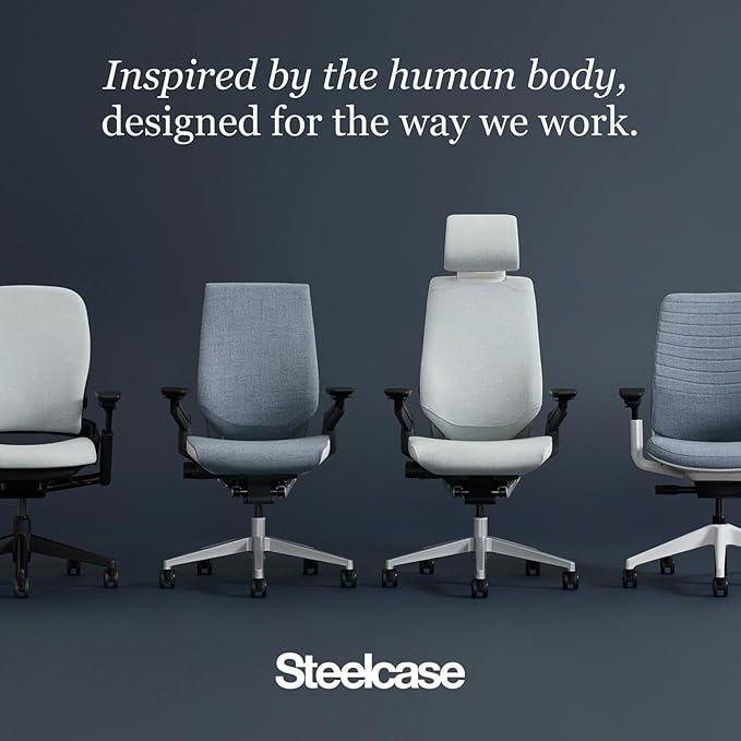 Steelcase Gesture Office Chair - Ergonomic Work Chair with Wheels for Carpet - Comfortable - Intuitive-to-Adjust for Desk - 360-Degree Arms - Coconut Yellow Fabric