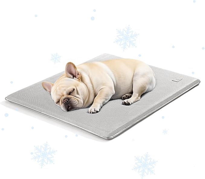 Dog Cooling Mat Breathable Anti-Slip Pet Bed Pad for Crates & Kennels Washable and Comfortable(Grey 36×23×1.2 inches)