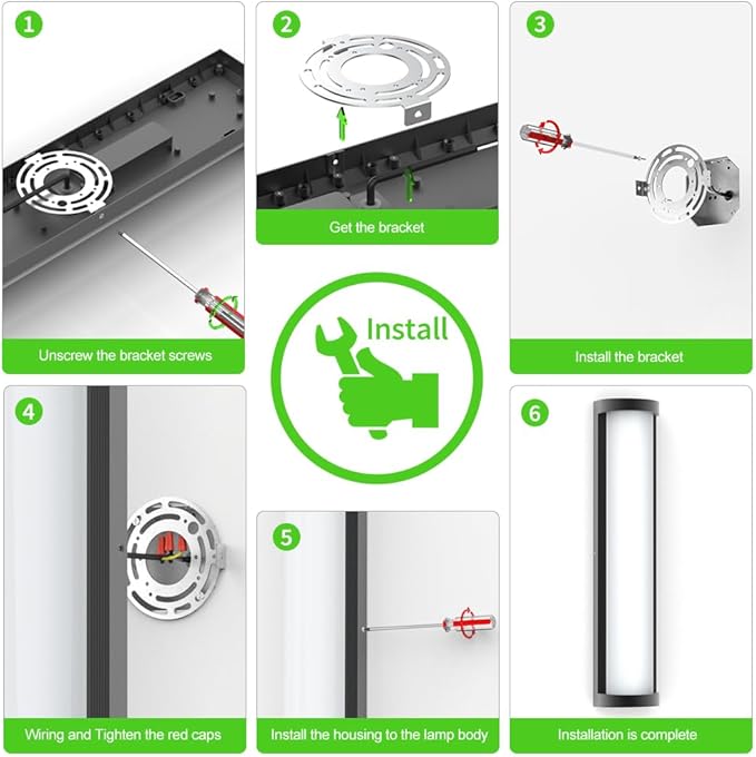 Sytmhoe Outdoor Wall Lights 2Packs,10%-100% Dimming LED Modern Outdoor Wall Light, 23.6in Black Exterior Light Fixture Suitable for Garage Courtyard Bathroom House(3000K)