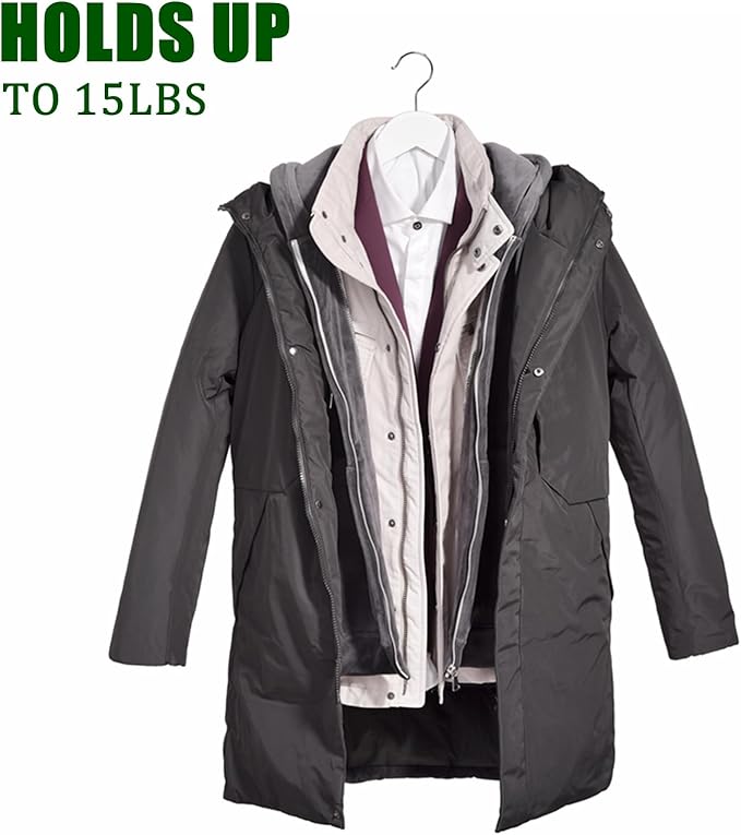 Amber Home 20 Pack Wooden Hangers with Non Slip Pant Bar - White Wood Coat Hangers for Shirts, Jackets, Dress