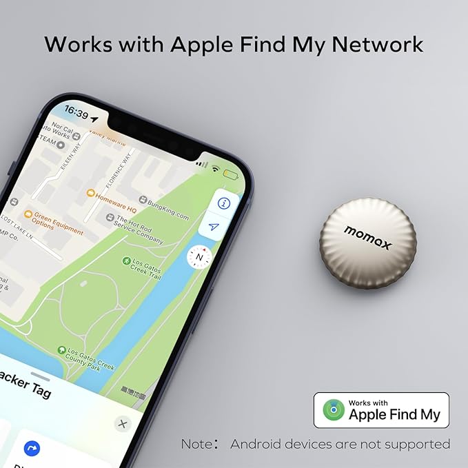 MOMAX Key Finder, Tracker Tag, Works with Apple Find My (iOS Only), Key Tracker with APP,Sound Location, Key Locator Tracker for Luggage, Suitcase, Wallet, Pet, Kid