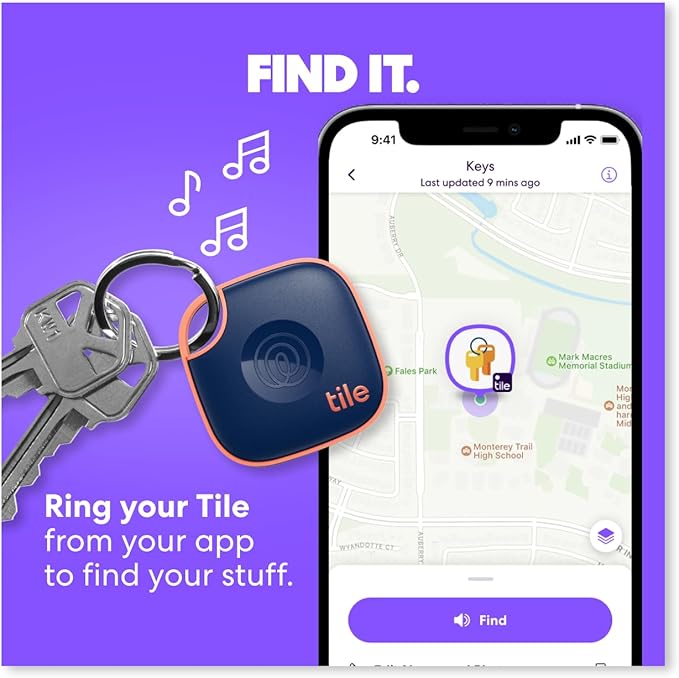 Tile by Life360 Mate - Bluetooth Tracker, Keys Finder and Item Locator for Keys, Bags and More. Phone Finder. Both iOS and Android Compatible. 2-Pack (Black/White)