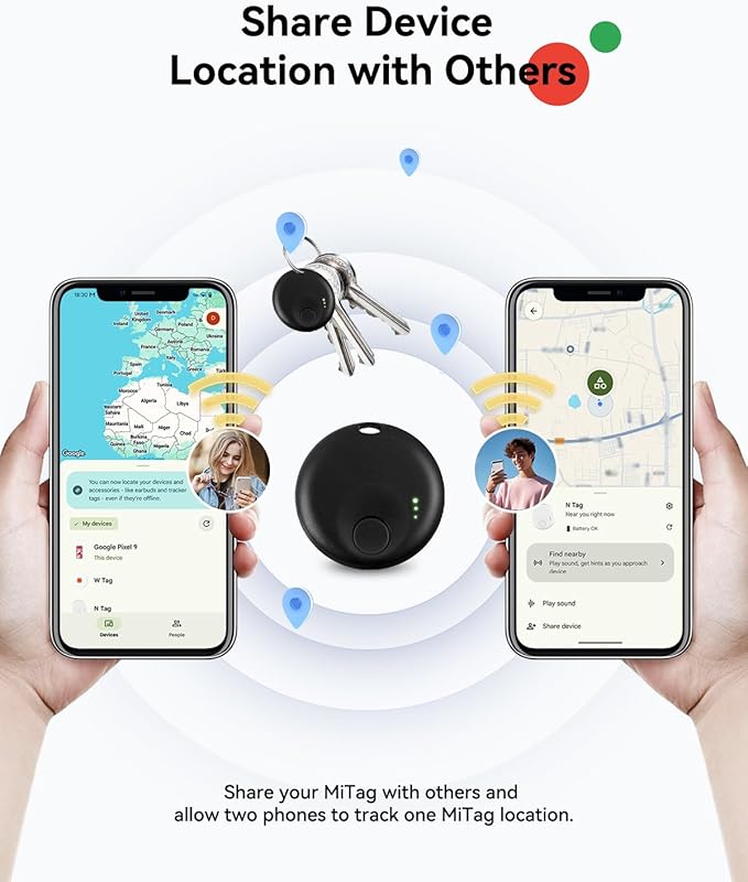 Android Tracker Tags, Google Bluetooth Tracker, Smart Tag Tracking Device, Item Finder for Keys, Wallet, Luggage, Pets, Replaceable Battery (1 PC Android only)