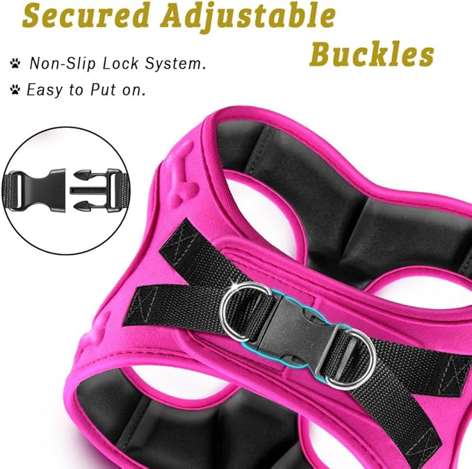 Comfort Fit No Pull Dog Harness for Small Medium & Large Dogs – Soft Padded Adjustable Buckles Step in Pet Harness with Leash Clips Reflective Straps with Easy Control & Handle Pet Vest Harness
