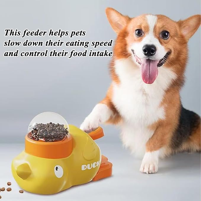 Cat Slot Machine Treat Dispenser, Duck Cat Treat Dispenser, Duck Treat Dispenser for Dogs, for Pet Healthy Eating & IQ Training (2pcs)